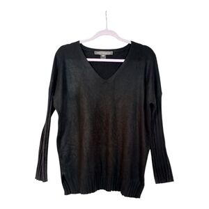 FRENCH CONNECTION ~ V-Neck Tunic Sweater - Black - Small